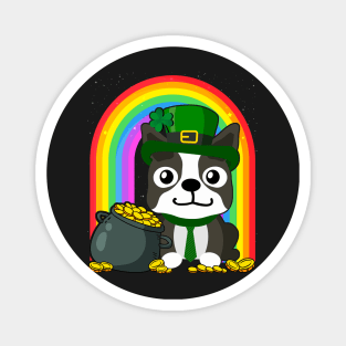 Boston Terrier Rainbow Irish Clover St Patrick Day Dog Gift product Magnet